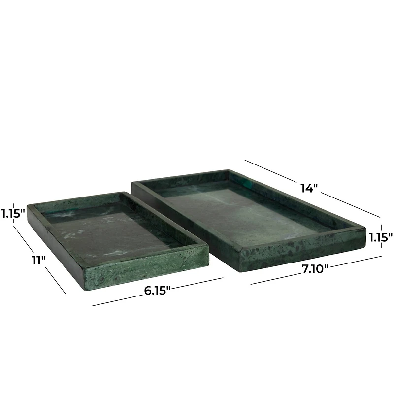 CosmoLiving by Cosmopolitan Green Marble Tray Set