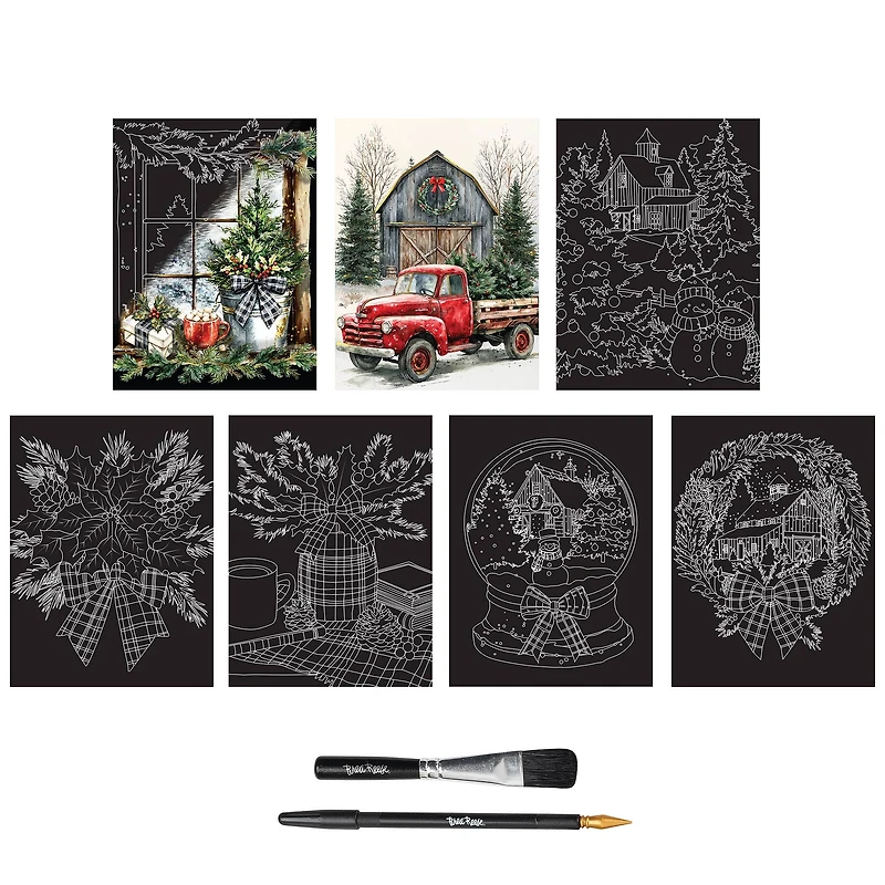 Brea Reese™ 6" x 8" Country Holiday Scratch Art Paper Pad