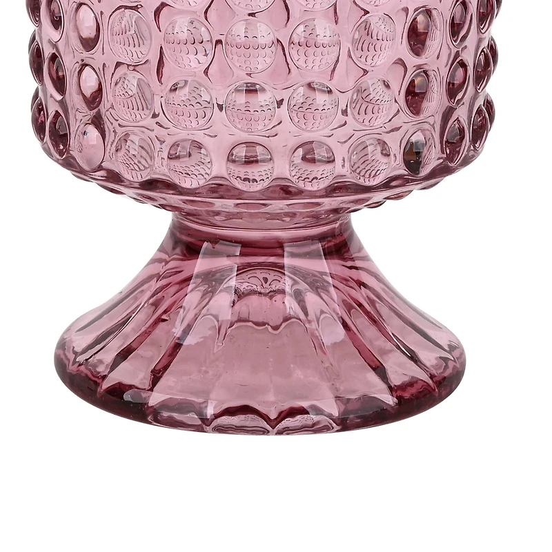 7" Pink Hobnail Glass Container by Ashland®