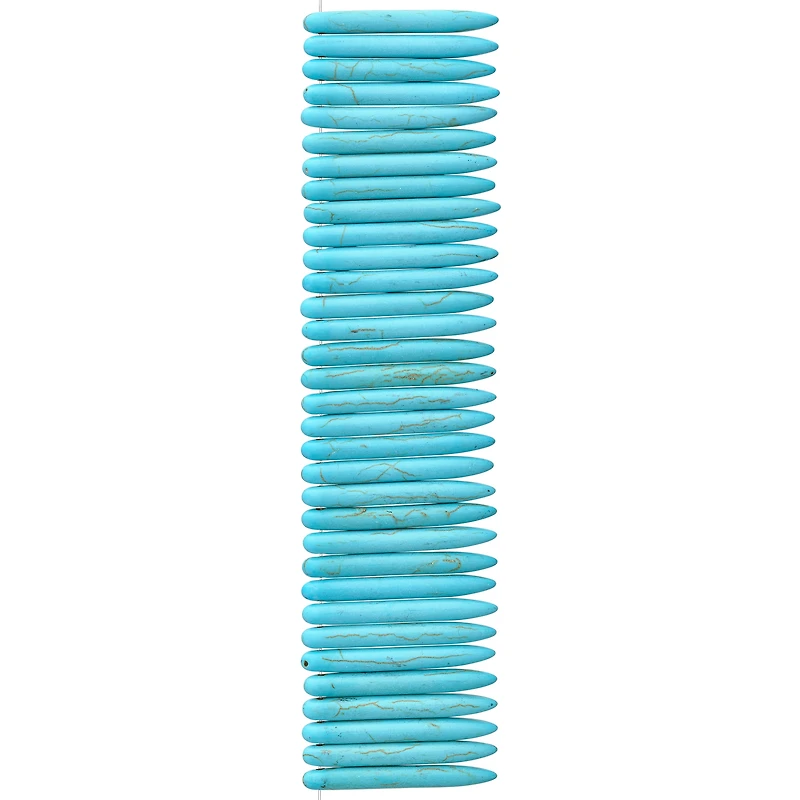 Reconstituted Turquoise Spike Beads, 40mm by Bead Landing™