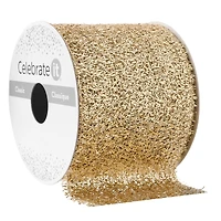 2.5" x 3yd. Woven Metallic Gold Ribbon by Celebrate It™ Classic