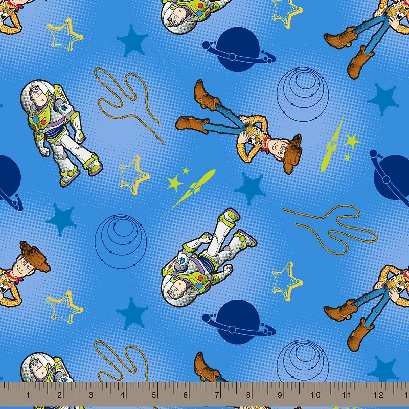 Disney® Pixar Toy Story Buzz & Woody Blue Cotton Fabric