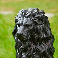 Glitzhome® 21" Black Sitting Lion Garden Statue