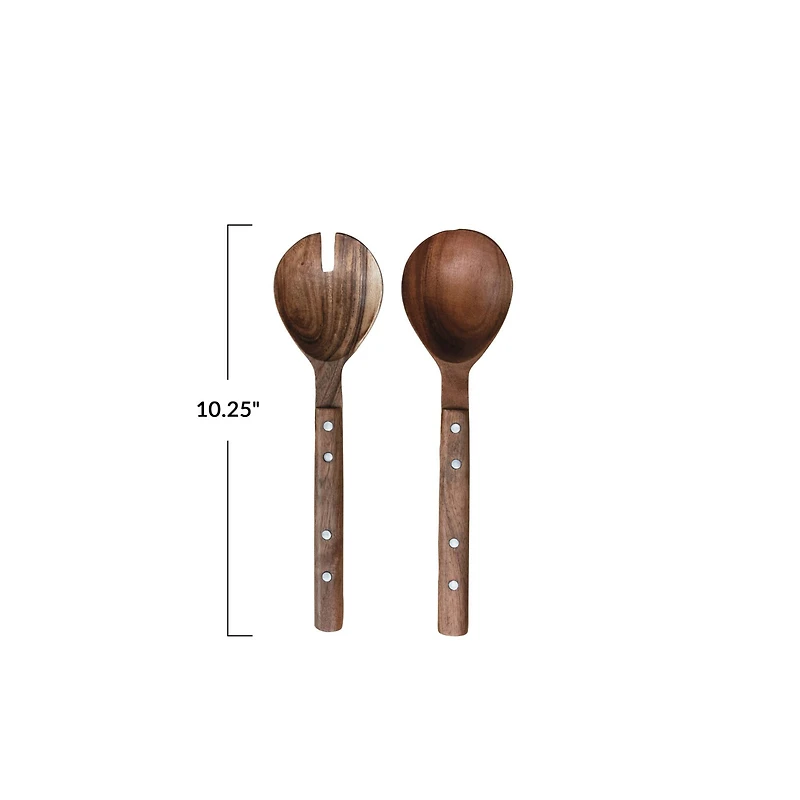 Hello Honey® Natural Rustic Charm Mango Wood Salad Server Set