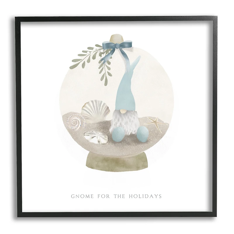 Stupell Industries Gnome For The Holidays Seashells Framed Giclee Art