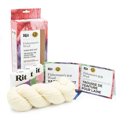 Lion Brand® Yarn Petal Pink, Purple & Kelly Green Fishermen's Wool® Yarn Rit® Kit