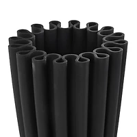 Black Abstract Dimensional Ribbed Ceramic Vase