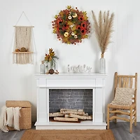 30" Fall Acorn, Sunflower, Berries & Autumn Foliage Wreath