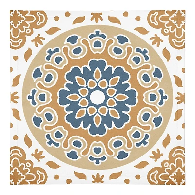 Blue and Yellow Mandala 10" x 10" Cotton Twill Napkin