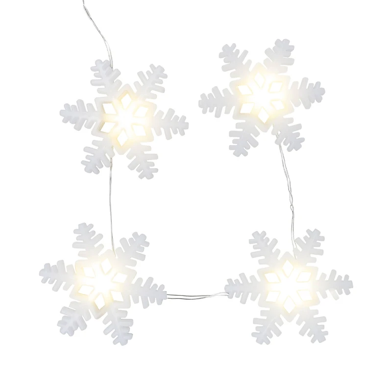 18ct. Warm White LED White Snowflake String Lights on Silver Wire by Ashland®