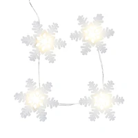 18ct. Warm White LED White Snowflake String Lights on Silver Wire by Ashland®
