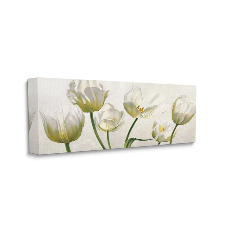 Stupell Industries Soft White Blooming Tulip Petals Canvas Wall Art