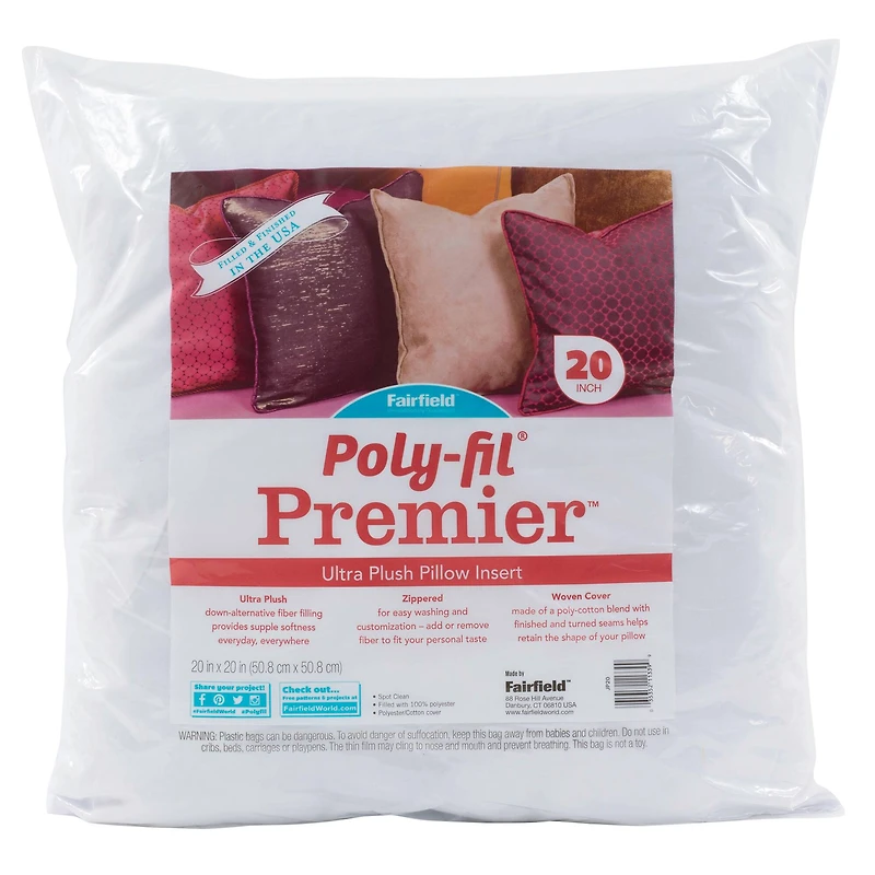 Poly-fil® Premier™ Accent Pillow Insert, 20" x 20"