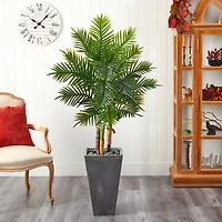 5.5ft. Real Touch Areca Palm Tree in Cement Planter