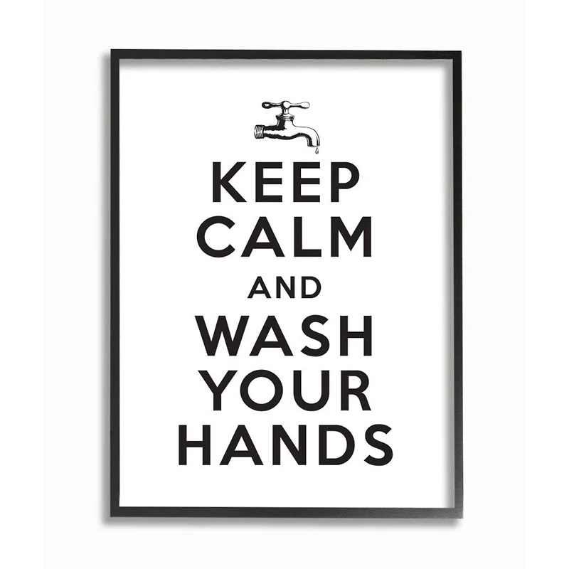 Stupell Industries Keep Calm & Wash Your Hands Wall Art in Frame