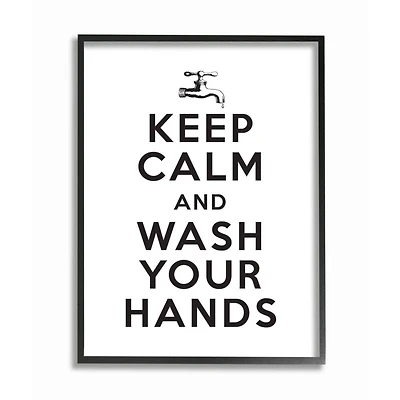 Stupell Industries Keep Calm & Wash Your Hands Wall Art in Frame
