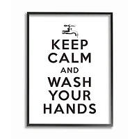Stupell Industries Keep Calm & Wash Your Hands Wall Art in Frame