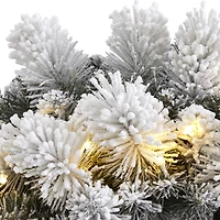 24" LED Flocked Christmas Wreath