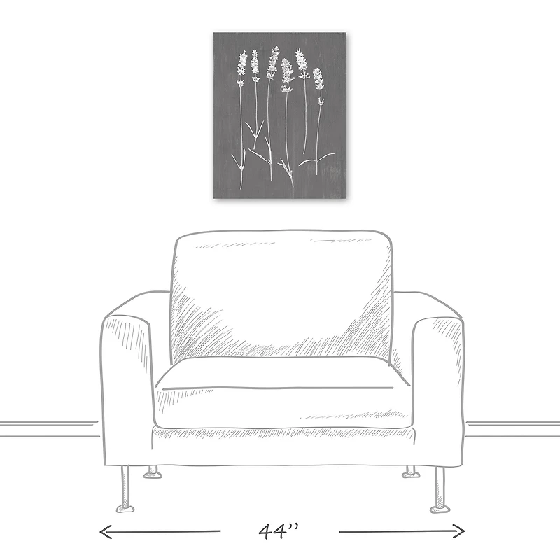 Pressed Lavender On Gray Canvas Wall Art