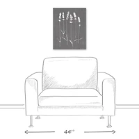 Pressed Lavender On Gray Canvas Wall Art