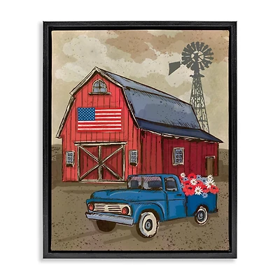 Stupell Industries Vintage Americana Barn Floater Framed Art