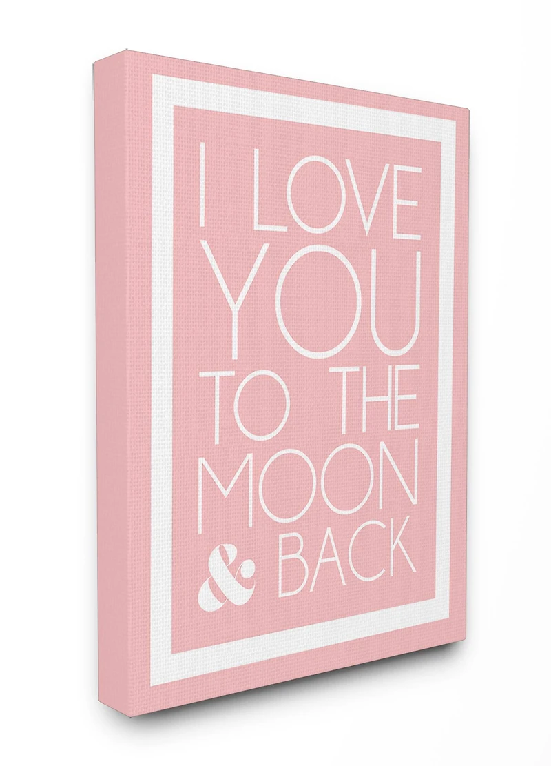 Stupell Industries Pink & White I Love You To The Moon Wall Art