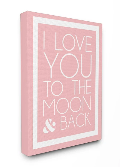 Stupell Industries Pink & White I Love You To The Moon Wall Art