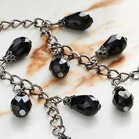 Black Teardrop Glass Beads Chain, 15mm by Bead Landing™