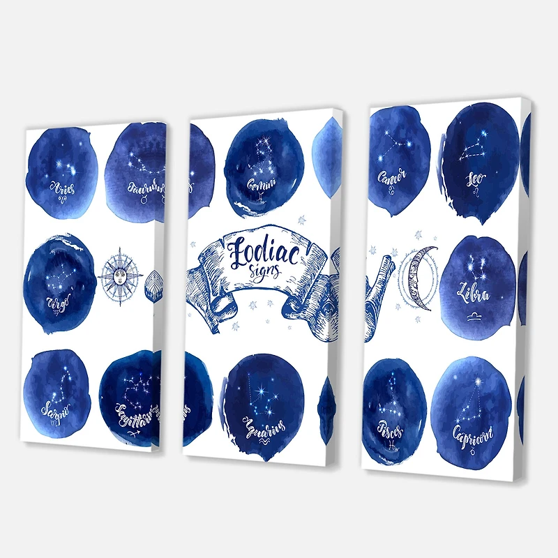 Designart - Collection of Astrology Signs On Blue