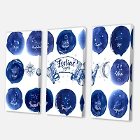 Designart - Collection of Astrology Signs On Blue
