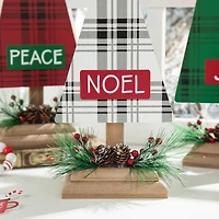 Glitzhome® Christmas Plaid Table Tree Set