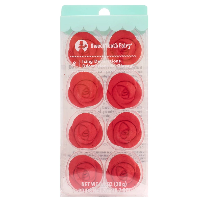 Sweet Tooth Fairy® Red Roses Icing Decorations