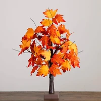 2ft. Pre-Lit Bright Autumn Maple Artificial Fall Tree with 24 Warm White LED Lights and Detachable Base