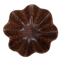 Hello Honey® 5.5" Brown Reactive Glaze Round Stoneware Ruffled Bowl