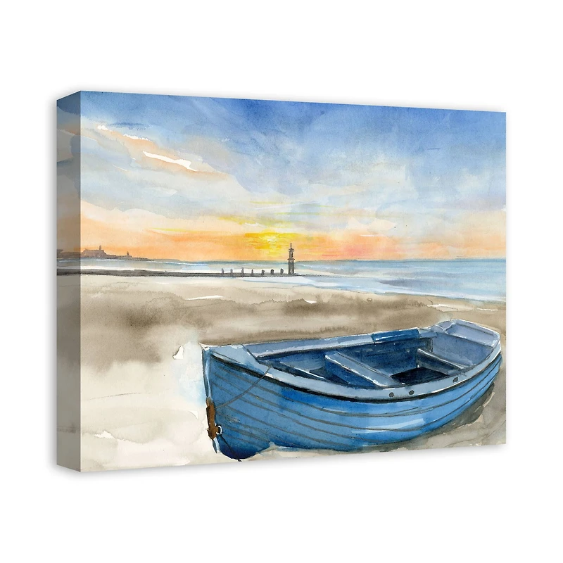 Beach Boat 20" x 16" Canvas Wall Art