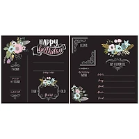 RoomMates 12" Double-Sided Floral Birthday Chalkboard