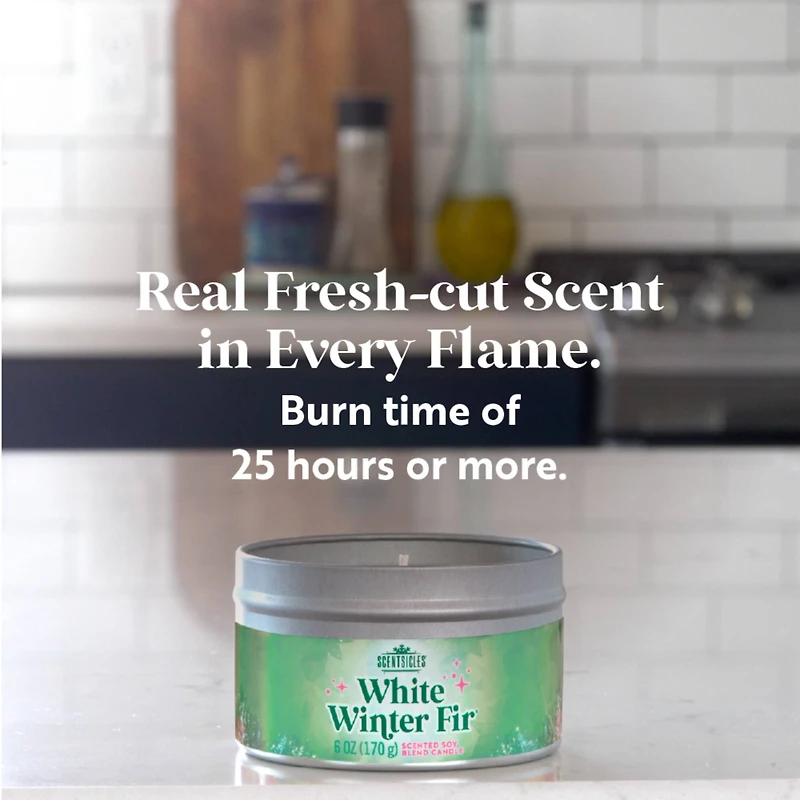 Scentsicles Candles White Winter Fir, O Christmas Tree and Snowberry Pine, 3 pack