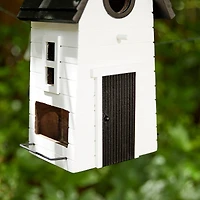 Glitzhome® 14.25" Modern White Wood Garden Birdhouse