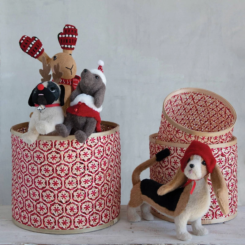 Hello Honey® 14.5" Wool Felt Bunny Tree Topper with Scarf & Gloves