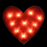 14" Lighted Red Heart Window Silhouette Decoration
