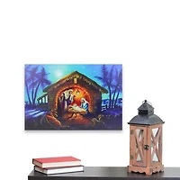 LED Fiber Optic Lighted Nativity Scene Christmas Wall Art