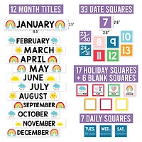 Hadley Designs Rainbow Circle Time Bulletin Board Calendar for Classroom Wall Set