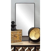 32" Black Contemporary Wood Wall Mirror