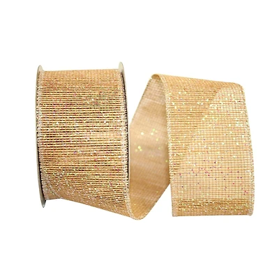 Reliant 2.5"x 10yd. Jute Wired Natural Iridescent Ribbon