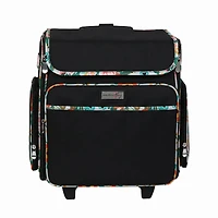 Everything Mary Black & Floral Rolling Scrapbook Travel Case