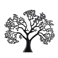 Black Aluminum Metal Tree Large Textured Wall Decor