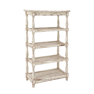 White Wood Farmhouse Shelving Unit