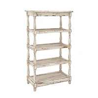 White Wood Farmhouse Shelving Unit