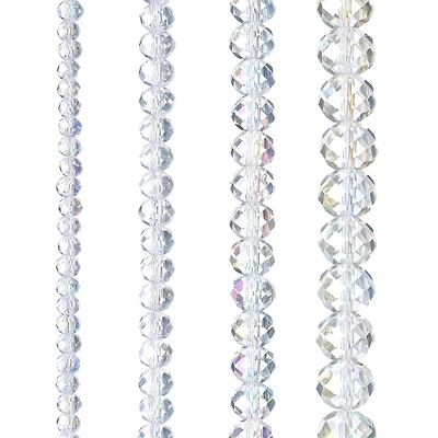 Clear Faceted Glass Rondel Beads by Bead Landing™
