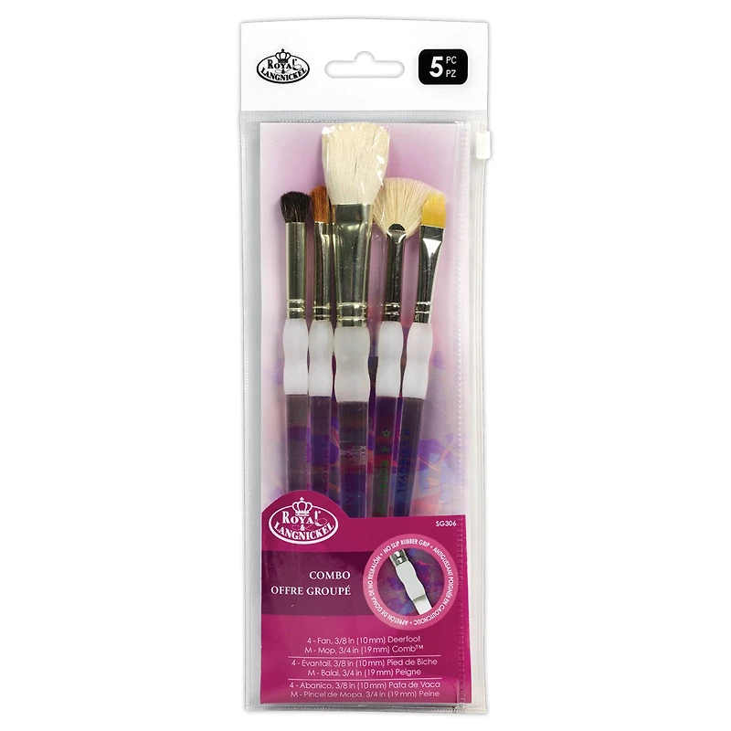 Royal & Langnickel® Soft-Grip 5 Piece Brush Set